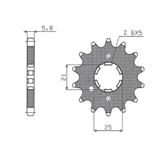 ПЕРЕДНЯ ЗІРКА SUNSTAR CHT DUCATI MONSTER 900 '00-'02 (JTF736) (LANC.520) (STD.)