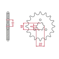 ПЕРЕДНЯ ЗІРКА GROSSKOPF CHT 423 11 KAWASAKI KX 125 '94-'08 (-2) (JTF1445.11)