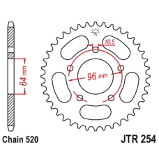 ЗАДНЯ ЗІРКА JR 254 43 HONDA CBF 250 '04-'07 (25443JT) (LANC. 520)