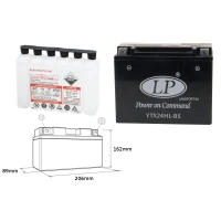 LANDPORT АКУМУЛЯТОР YTX24HL-BS 12V 24AH 205X87X162 BEZOBSLUGOWY - ELEKTROLIT OSOBNO (2) UE2019/1148