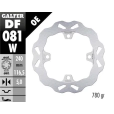 GALFER НОВИЙ ТОВАР ДИСК ТОРМОЗНИЙ ЗАД HONDA CB 400X/F '13-; CB 500F/X (ABS) '13-'21; CB 650F '14-; CB 650R '19-'23; CBR 650R '19-'23; FORZA 750 '21-'23 (WAVE FIXED) (240X116,5X5MM)