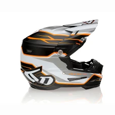 6D HELMETS ШОЛОМ CROSS/ENDURO МОДЕЛЬ ATR-2 PHASE WHITE/ORANGE КОЛІР CZARNY/SZARY/POMARANCZOWY/BIALY РОЗМІР L ( 58 - 59 CM )
