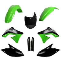 POLISPORT КОМПЛЕКТ ПЛАСТІКОВ (ПОВНИЙ KIT) KAWASAKI KX 250F '09-'12 W КОМПЛЕКТІ TABLICA ПЕРІД (8660800002) I КРИШКИ AMORTYZAROROW (8398000001) КОЛІР ЧОРНИЙ ЗЕЛЕНИЙ
