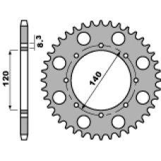 ЗАДНЯ ЗІРКА PBR 491 44 C45 KAWASAKI KLE 500 (91-96) (LANC. 520) (JTR487.44)