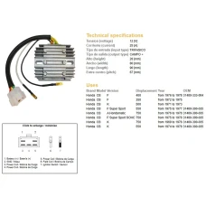DZE РЕГУЛЯТОР НАПРУГИ HONDA CB750 FOUR 69-78, CB350/400/500/550 FOUR 71-78 (ESR240)