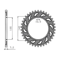 SUNSTAR ЗІРОЧКА ЗАД 5301 46 SUZUKI GSXR 600 (98-00) (JTR498.46) (LANC. 525) (530146JT)