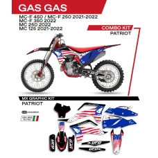 UFO КОМПЛЕКТ НАЛІПОК (OKLEIN) GAS GAS MC 125 '21-'22; MC 250 '22; MCF 250/350/450 '21-'22 PATRIOT КОЛІР ЧОРНИЙ