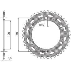 SUNSTAR ЗІРОЧКА ЗАД 475 42 KAWASAKI KLR 250 '84-'05 (JTR1490.42) (LANC. 520) (47542JT)