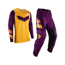 LEATT (НОВИНКА 2023) КОМПЛЕКТ (КОМПЛЕКТ) СОРОЧКА + ШТАНИ MOTO RIDE KIT 3.5 JUNIOR INDIGO КОЛІР FIOLETOWY/POMARANCZOWY РОЗМІР S 120/130CM