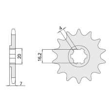 ПЕРЕДНЯ ЗІРКА CHT 413 12 SUZUKI TS 50X`84-96, RMX 50`97-99 (JTF413.12) (413-12)