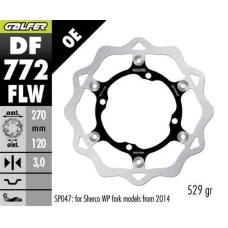 GALFER ДИСК ТОРМОЗНИЙ ПЕРІД SHERCO SE/SEF 250/300/450/500 '09- (ТІЛЬКИ Z ZAWIESZENIAMI SACHS; WP WYMAGA SP047) WAVE (270X120X3MM)