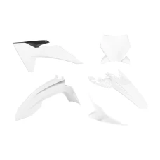 RACETECH (RTECH) 2024/12  PLASTIC KIT 5 PCS  WHITE - BLACK KTM SX 65 2024=>2025