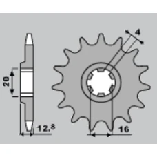ПЕРЕДНЯ ЗІРКА PBR CHT 801 13 TM 125 EN '00-'05, TM 125 MX '00-'04, TM 80 '93-'01 (LANC. 520)