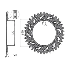 SUNSTAR ЗІРОЧКА ЗАД 4374 51 HONDA XLR 125R '98-'02 (JTR1249.51) (LANC. 428) (437451JT)