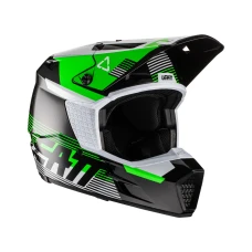 LEATT (2022) ШОЛОМ MOTO 3.5 JUNIOR (DZIECIECY) V22 HELMET BLACK КОЛІР CZARNY/ZIELONY РОЗМІР L (53-54 CM)