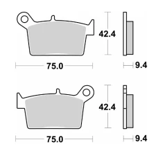 SBS НОВИНКА КОЛОДКИ ДИСКОВІ ТОРМОЗНІ KH697 STREET STANDART CERAMIC ЗАД SWM ACE OF SPADES '18-'21, RS R '18-'20 КОЛІР ЧОРНИЙ