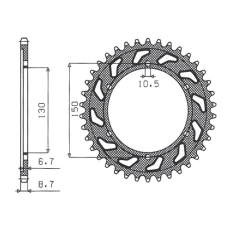 SUNSTAR ЗІРОЧКА ЗАД 860 39 YAMAHA XJR1300`02-03, FJ1200`91-96 (JTR859.39) (LANC. 530) (86039JT)