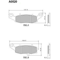 NISSIN 2024/10 КОЛОДКИ ДИСКОВІ ТОРМОЗНІ KH229 ПРЕМІУМ-КЛАС SEMI-METALLIC (SPIEK METALICZNY) (ECE R90) (MADE IN JAPAN)