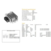 DZE РЕГУЛЯТОР НАПРУГИ YAMAHA YBR125 '06-'13 (12V20A) (5VL-H1960-00) (20A)