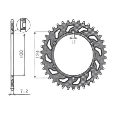 SUNSTAR ЗІРОЧКА ЗАД 4366 42 DUCATI 944 ST2 '97-'03, 992 ST3 '04-'07 (JTR745.42) (LANC.525) (436642JT)