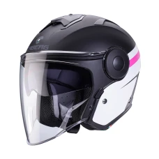 CABERG ШОЛОМ ВІДКРИТИЙ JET Z БЛЕНДА МОДЕЛЬ SOHO ZEPHYR КОЛІР ЧОРНИЙ MAT/BIALY/FUKSJA (INTENSYWNY ODCIEN ROZOWEGO) РОЗМІР M