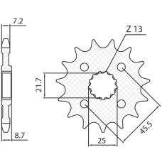 ПЕРЕДНЯ ЗІРКА SUNSTAR CHT 2137 15 KAWASAKI Z 1000 '07-'16 (JTF1537.15) (LANC. 525) (213715JT)