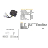DZE РЕГУЛЯТОР НАПРУГИ HONDA XL 600 V 87-90, XRV650 '88-'89 (SH538A), (RGU-144, ESR640), (31600-MM9-000) (31600-MS8-000)