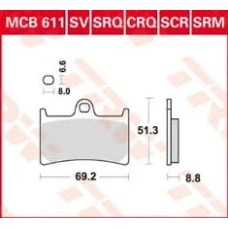 TRW LUCAS КОЛОДКИ ДИСКОВІ ТОРМОЗНІ KH252 KH380 SINTER STREET YAMAHA FZ6 07-10, FZS 600 98-01, MT-07 14-17, TRACER 700 '16-, FZ8 10-16, MT-09 16-, TDM 900 02-14, XT 1200Z СУПЕР TENERE '10-, FJR 1300 01-16, XJR 1300 99-16, XV 1700 03-05, XV 1900 06-10, ПЕРІ