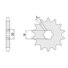 ПЕРЕДНЯ ЗІРКА CHT 416 15 (A4250416150) 416 13 SUZUKI RM 80/85 '89-'12 (-1) (JTF416.13)