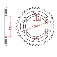 ЗАДНЯ ЗІРКА MTX PARTS 702 45 HUSQVARNA TE 410 '99-'00, TE 610 '99-'09, SMR 450/630 '03-'04, SUZUKI DR 350 '90-'03 (JTR822.45) (LANC. 520)