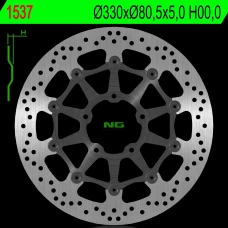 NG ДИСК ТОРМОЗНИЙ ПЕРІД KAWASAKI ZX 10R 16-18 (330X80,5X5) (5X10,5MM)