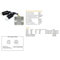 DZE РЕГУЛЯТОР НАПРУГИ HONDA CBR600RR 07-11, CBR1000RR 04-05 (31600-MEL-821) (ESR439) (SH678FD, SH678FB)