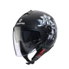МОТОШОЛОМ ВІДКРИТИЙ CABERG JET МОДЕЛЬ RIVIERA V4X MIA КОЛІР ЧОРНИЙ МАТОВИЙ\/БІЛИЙ\/СІРИЙ (КВІТИ\/МЕТЕЛИКИ) РОЗМІР S - зображення 1