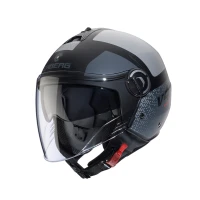 МОТОШОЛОМ ВІДКРИТИЙ CABERG JET МОДЕЛЬ RIVIERA V4X ALPHA КОЛІР ЧОРНИЙ МАТОВИЙ/СІРИЙ РОЗМІР L