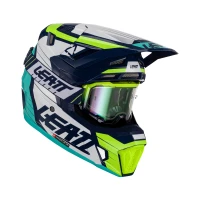 LEATT (НОВИНКА 2023) ШОЛОМ MOTO 7.5 V23 (+ ОКУЛЯРИ VELOCITY 4.5 IRIZ ПОДАРОК) HELMET KIT BLUE КОЛІР GRANATOWY/ZOLTY FLUO/NIEBIESKI РОЗМІР S (55-56 CM)