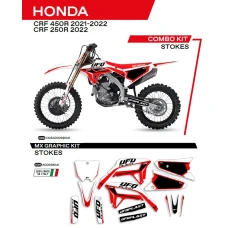 UFO КОМПЛЕКТ НАЛІПОК (OKLEIN) HONDA CRF 250R '22; CRF 450R '21-'22 STOKES КОЛІР ЧОРНИЙ