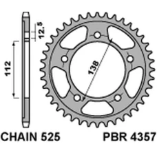 ЗАДНЯ ЗІРКА PBR 4357 38 C45 HONDA VT 750S 11-13 (JTR1304.38) (LANC. 525)