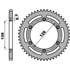 ЗАДНЯ ЗІРКА PBR 4488 51 F SUZUKI DRZ 125 03-10, KAWASAKI KLX 125 03-07 (LANC. 428) (JTR797.51)