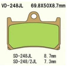VESRAH КОЛОДКИ ДИСКОВІ ТОРМОЗНІ KH252 SPIEK METALICZNY (КОЛІР ЗОЛОТИЙ) YAMAHA FZ6/R6/R1/FJR ПЕРІД (MADE IN JAPAN)