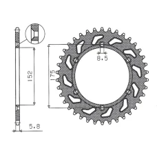 SUNSTAR ЗІРОЧКА ЗАД 856 50 YAMAHA YZ YZF 88-98 (JTR853.50) (LANC. 520) (85650JT)