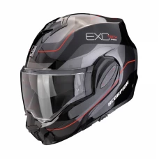 SCORPION ШОЛОМ SZCZEKOWY (SZCZEKA DO ЗАДУ) EXO-TECH PRO COMMUTA BK-S-RD КОЛІР CZARNY/SREBRNY/CZERWONY РОЗМІР  M