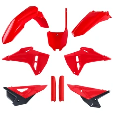 КОМПЛЕКТ ПЛАСТИКА POLISPORT (ПОВНИЙ KIT) HONDA CRF 250R '22-'24; CRF 450R '21-'24 (RESTYLING NA МОДЕЛЬ 2025) В КОМПЛЕКТІ ПЕРЕДНЯ ПАНЕЛЬ (8670700001) І КРИШКИ АМОРТИЗАТОРІВ (8351900003) КОЛІР ЧЕРВОНИЙ OEM