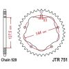 JT ЗІРОЧКА ЗАД 4320M 44 АЛЮМІНІЙ RACELITE DUCATI MONSTER 800 S2R '05-'07, HYPERMOTARD 950 '19-'23, BIPOSTO 748\/S '95-'03 (LANC. 520) (STREETFIGHTER\/EVO 848 '08-'15 КОНВЕРСІЯ NA LANC. 520) КОЛІР ЧОРНИЙ (НЕОБХІДНО АДАПТЕР JTA750B) - зображення 1