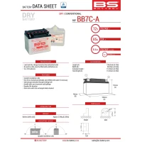 BS АКУМУЛЯТОР BB7C-A (YB7C-A) 130X90X114 OBSLUGOWY - ELEKTROLIT OSOBNO (85A) (6) UE2019/1148