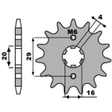 PBR ЗІРОЧКА ПЕРІД 425 16 18NC SUZUKI RG 125 92-96 (LANC. 428)