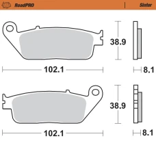 MOTO-MASTER BRAKEPADS ROADPRO SINTER ПЕРІД