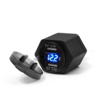 BIKETEC МОТОЦИКЛ РОЗ'ЄМ MUS42 DIN ISO 4165 BMW I TRIUMPH  USB I ВОЛЬТМЕТР - МОНТАЖ NA КЕРМА