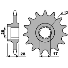 PBR ЗІРОЧКА ПЕРІД 550 16 18NC GILERA 125 (84-88) (LANC. 428)