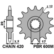 ПЕРЕДНЯ ЗІРКА PBR CHT 600M 14 (JTF1120.14) (LANC. 420) (600M14JT)