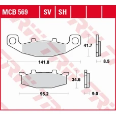 TRW LUCAS ZF КОЛОДКИ ДИСКОВІ ТОРМОЗНІ KH129 SINTER STREET KAWASAKI GPZ 400R '89-, ZZR 500/600 '90-'92, GPX 600R '88-'99, ZR 750 '91-'99, GPZ 900R '90-'94, ZR 1100 '92-'95, ZX-11 '93-'01, ZZR 1100 '90-'92 ЗАД